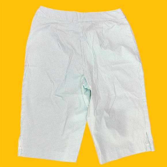 Pantology Blue & White Cotton/Spandex cuffed Women Capri Pants NEW SZ 8 - Picture 2 of 13